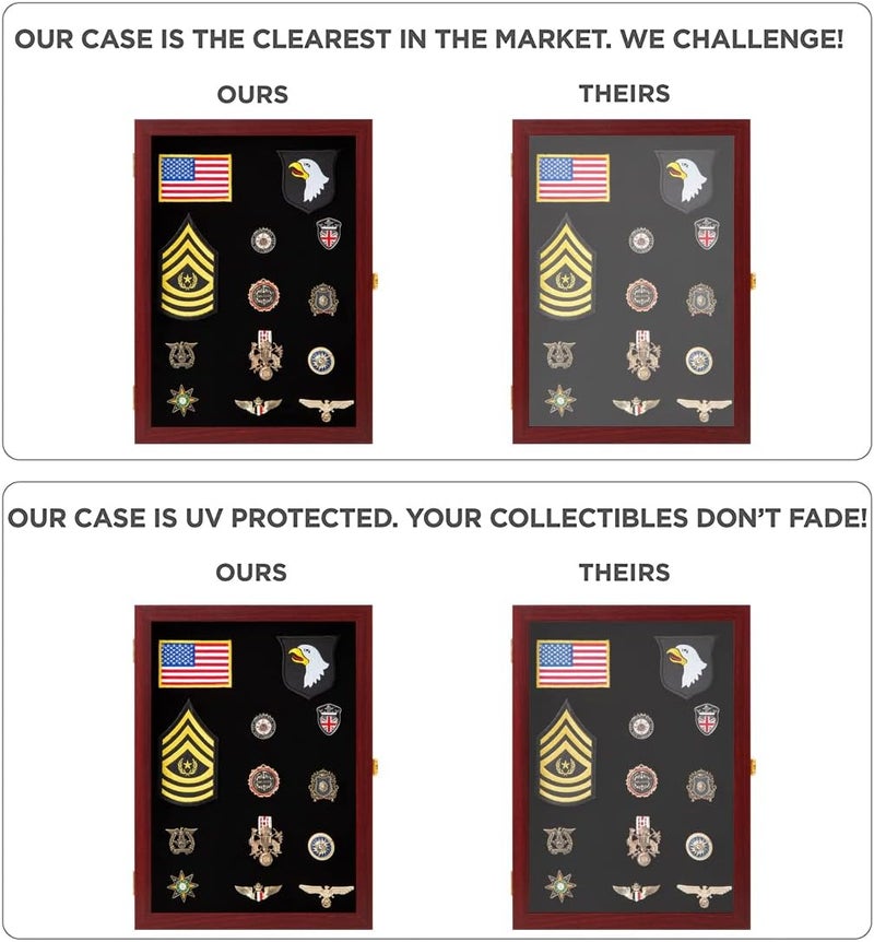 VERANI Pin Display Case 14x19 Pin Collection Display Box Military Medal Display Frame with Uv Protection Acrylic Door for Beach Tags Jewelry Insignia Ribbons Patches Insignia Ribbons Sport Pins - Image 4